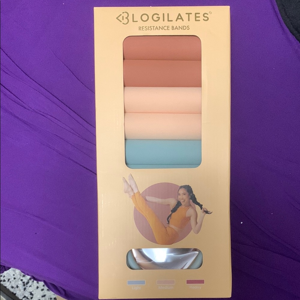 Blogilates Resistance Bands Set - Peach, Blue